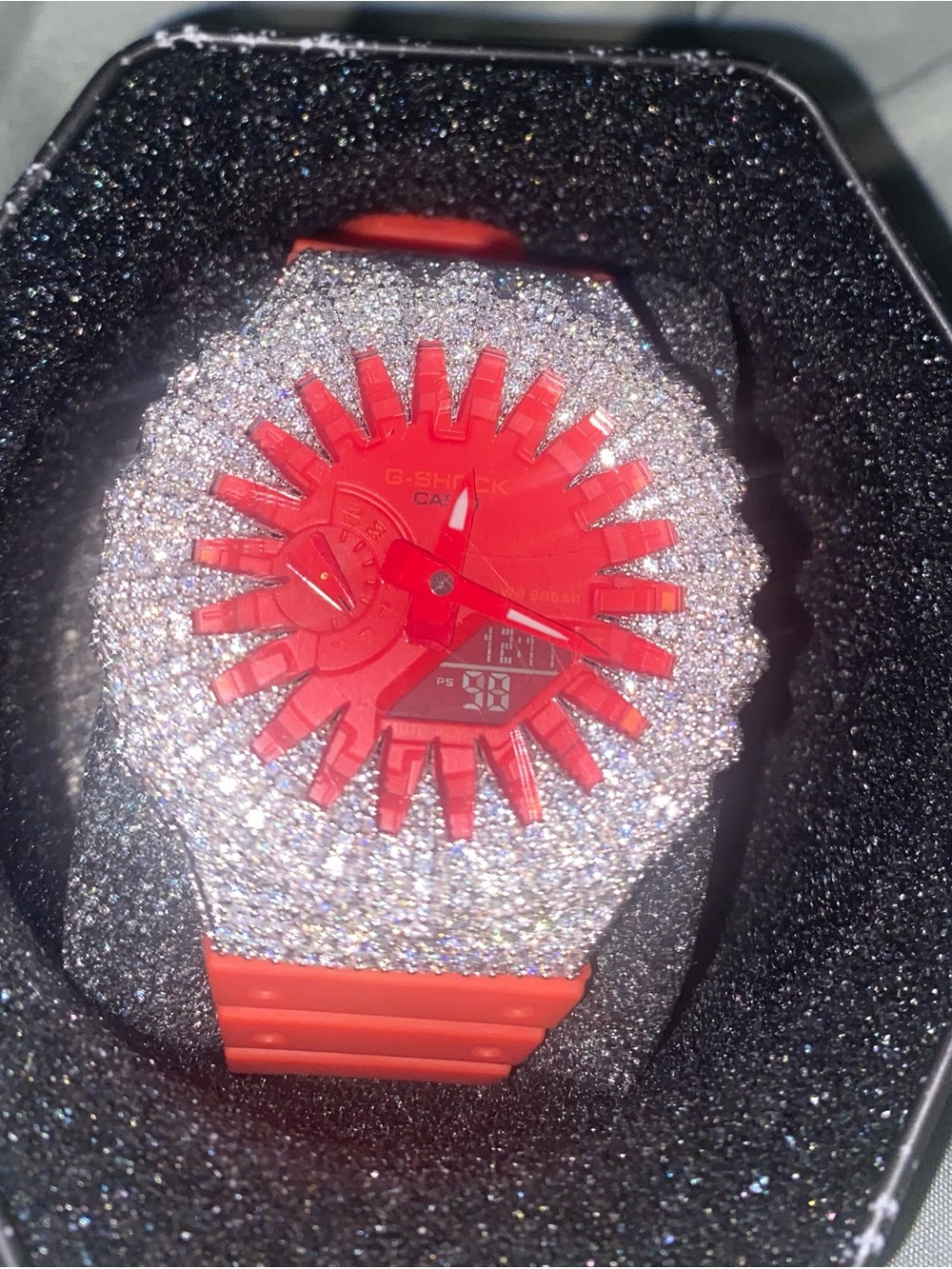 G-Shock Black Watch Tin with Red Logo Accent